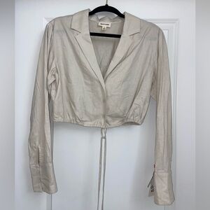 NWT Nordstrom Open Edit cropped Oxford shirt